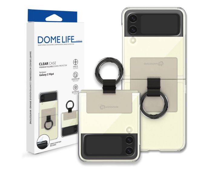 Whitestone Dome Clear Ring Cover Case Σκληρή Θήκη Beige (Samsung Galaxy Z Flip4)