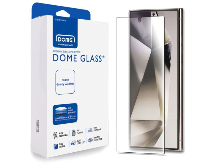 Whitestone Dome Glass (Liquid Dispersion Tech) Full Cover Tempered Glass Replacement (Samsung Galaxy S24 Ultra)