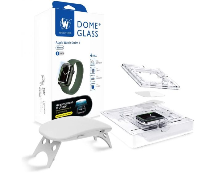 Whitestone Dome Glass (Liquid Dispersion Tech) Tempered Glass (2 Pack) για Apple Watch 41mm (Series 7)
