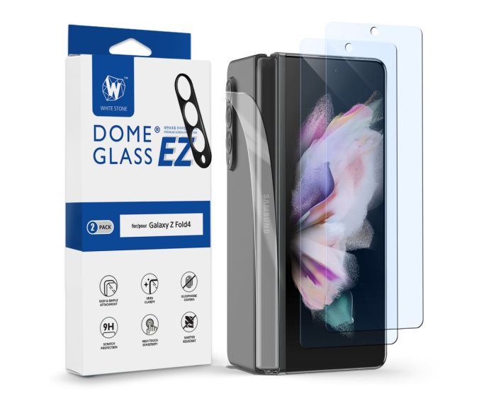 Whitestone Dome EZ Glass Tempered Glass 2-Pack + Camera Protector (Samsung Galaxy Z Fold4)