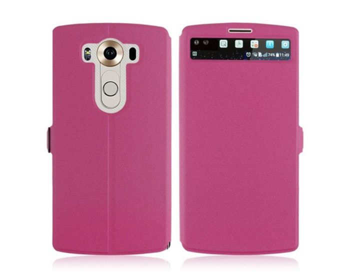 View Case Θήκη με Παράθυρο και Δυνατότητα Πλάγιας Στήριξης Pink (LG V10)