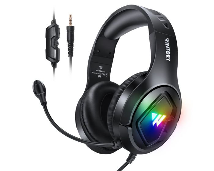 Wintory M1 3D Stereo Gaming Headphones with Microphone Ακουστικά 3.5mm / USB με Καλώδιο 2.2m - Black