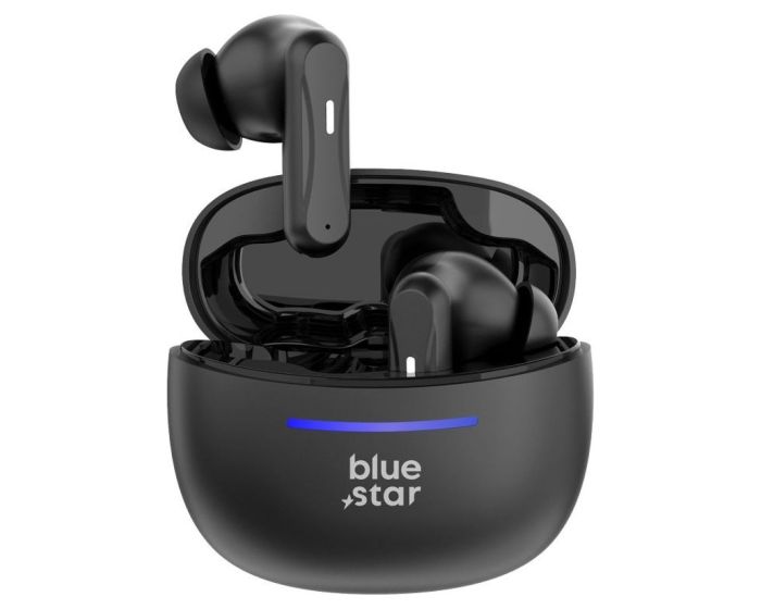 Blue Star BK44 TWS Wireless Bluetooth Stereo Earbuds - Black - MT82782