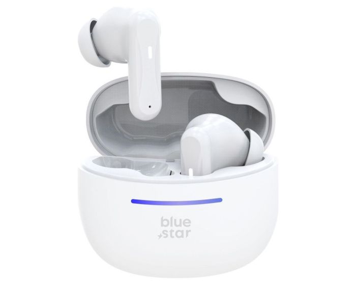 Blue Star BK44 TWS Wireless Bluetooth Stereo Earbuds - White - MT82781