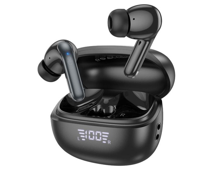 HOCO EQ5 ANC + ENC TWS Wireless Bluetooth Stereo Earbuds with Screen - Black - MT83023