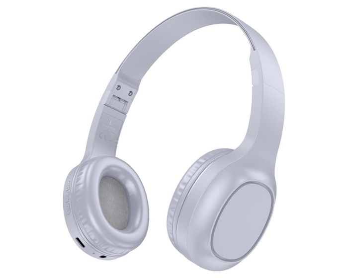 HOCO W46 Bluetooth Wireless Headphones Ασύρματα Ακουστικά Light Blue Gray - MT83010