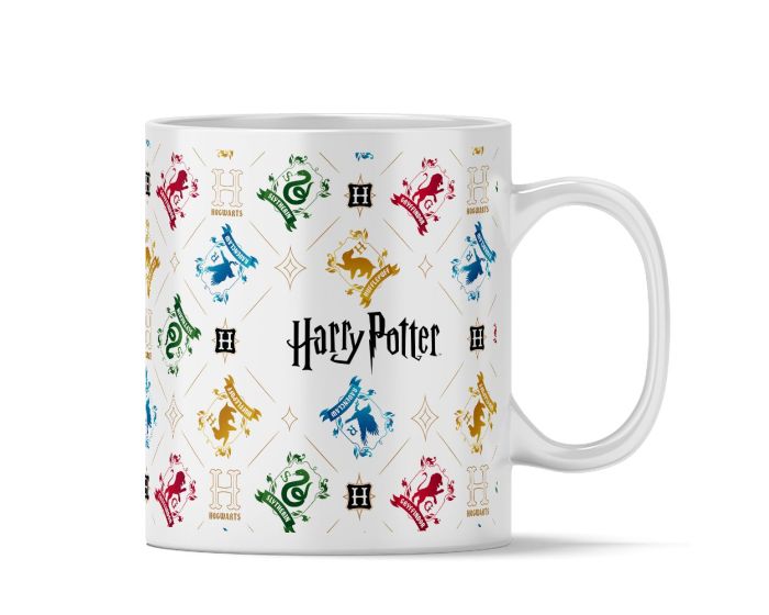 Harry Potter Mug 330ml (WMGHARRY085) Κεραμική Κούπα - Hogwarts Houses 230 White