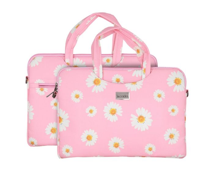 Wonder Briefcase Θήκη Τσάντα για Macbook / Laptop 13" - 14" Pink Daisies - MT80412