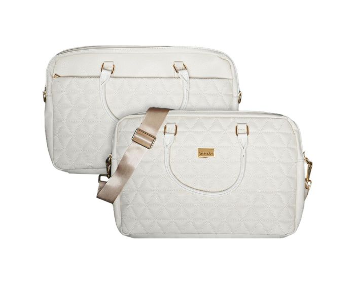 Wonder Pico Quilted Briefcase Θήκη Τσάντα για Macbook / Laptop 15" - 16" Beige