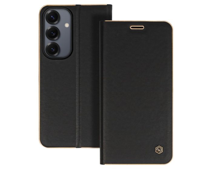 Wonder Frame PU Leather Wallet Case Θήκη Πορτοφόλι με Δυνατότητα Stand - Black (Samsung Galaxy S25 Ultra)