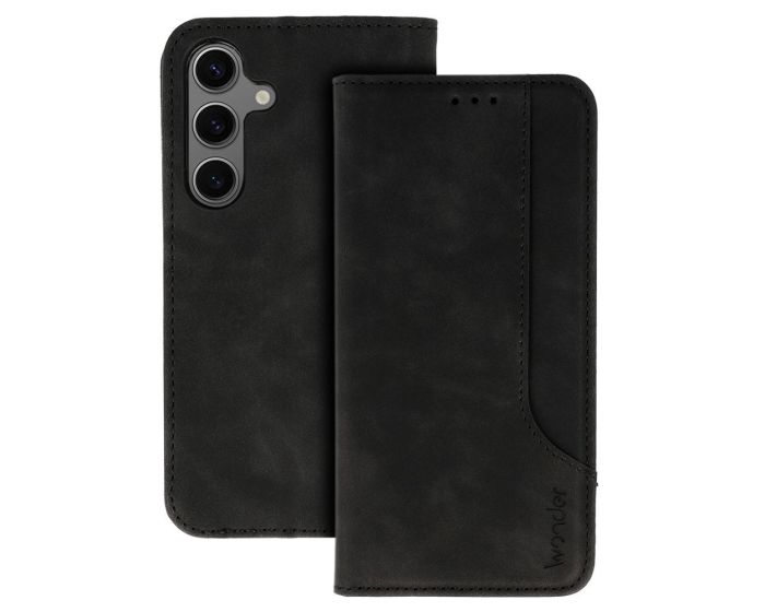 Wonder Prime PU Leather Wallet Case Θήκη Πορτοφόλι με Stand - Black (Xiaomi Redmi Note 12 4G)