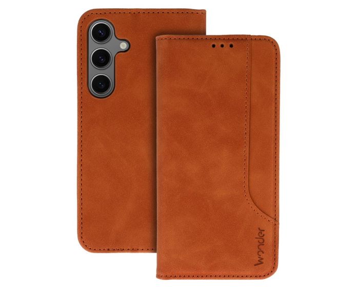 Wonder Prime PU Leather Wallet Case Θήκη Πορτοφόλι με Stand - Brown (Xiaomi Redmi Note 12 4G)