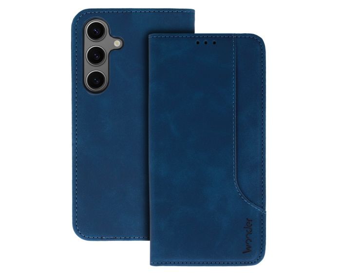 Wonder Prime PU Leather Wallet Case Θήκη Πορτοφόλι με Stand - Navy (Xiaomi Redmi Note 12 4G)