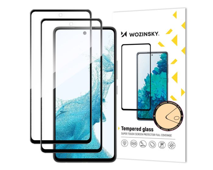 Wozinsky Full Glue Full Face Case Friendly 2Pack Black Αντιχαρακτικό Γυαλί 9H Tempered Glass (Samsung Galaxy A53 5G)