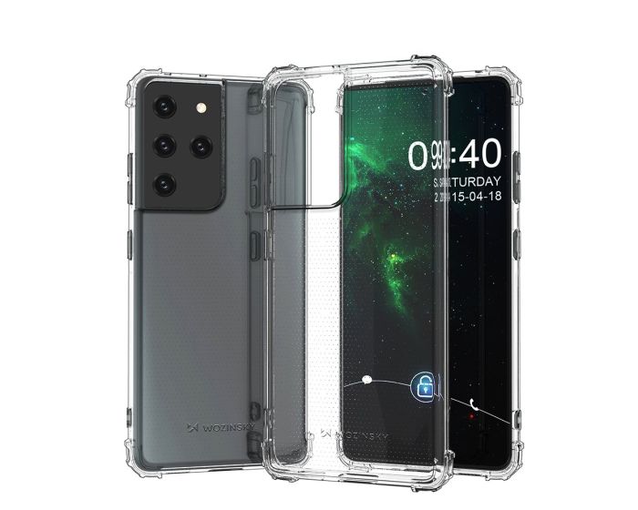 Wozinsky Anti Shock Durable Case Ανθεκτική Θήκη Σιλικόνης Clear (Samsung Galaxy S21 Ultra 5G)