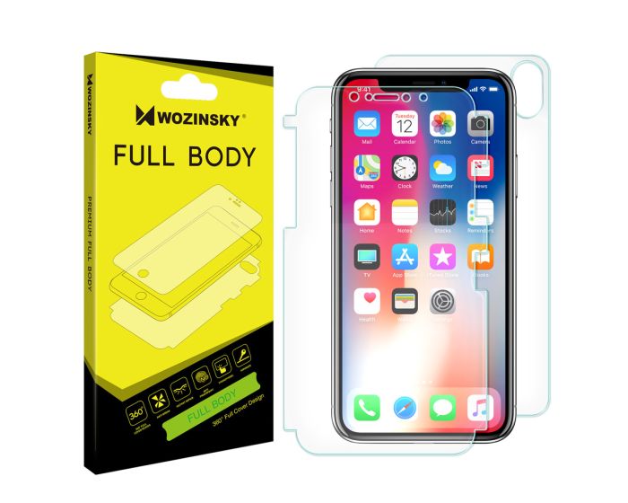 WOZINSKY Premium Full Body Screen Protector Self - Repair Front&Back (iPhone X / Xs)