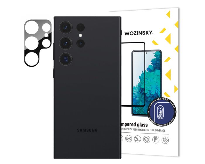 Wozinsky 9H Full Camera Lens Tempered Glass Film Prοtector Black (Samsung Galaxy S23 Ultra)