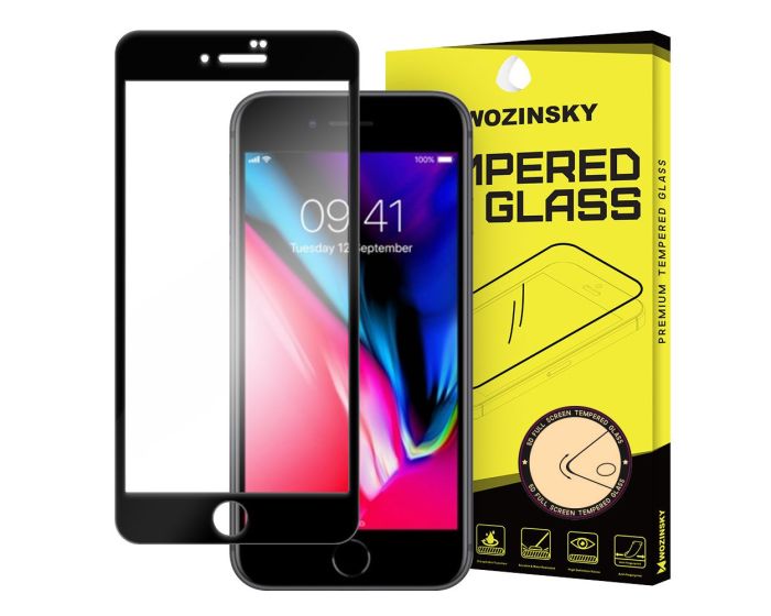 Wozinsky Full Glue Full Face Case Friendly Black Αντιχαρακτικό Γυαλί 9H Tempered Glass (iPhone 7 / 8 / SE 2020 / 2022)