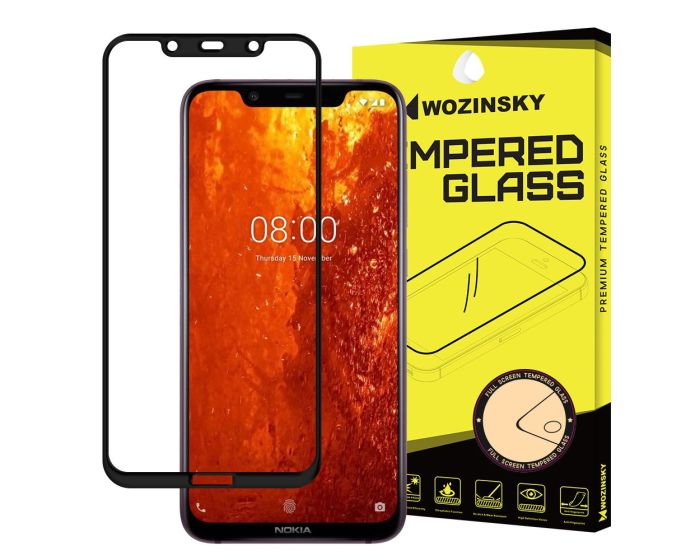 Wozinsky Full Glue Full Face Case Friendly Black Αντιχαρακτικό Γυαλί 9H Tempered Glass (Nokia 8.1 / X7)