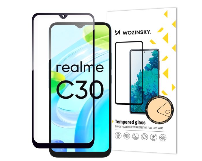 Wozinsky Full Glue Full Face Case Friendly Black Αντιχαρακτικό Γυαλί 9H Tempered Glass (Realme C30 / Realme Narzo 50i)