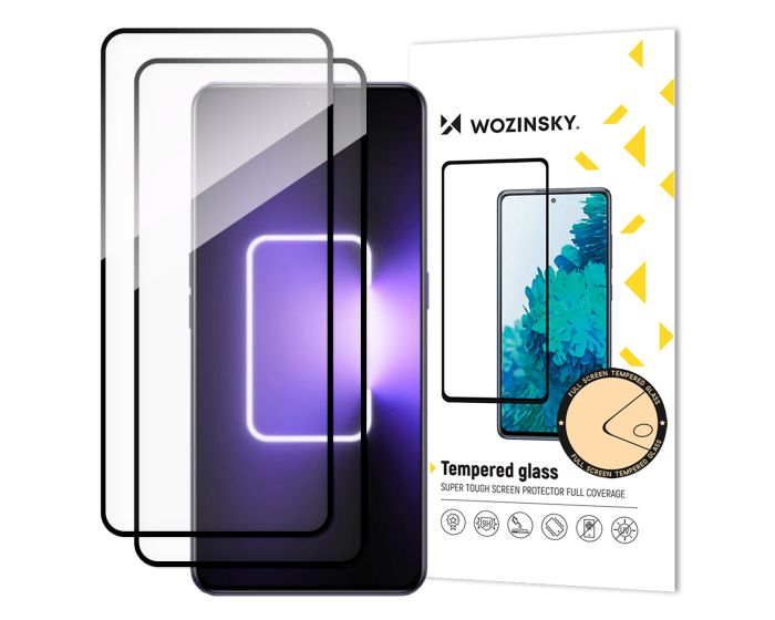 Wozinsky Full Glue Full Face Case Friendly 2Pack Black Αντιχαρακτικό Γυαλί 9H Tempered Glass (Realme GT Neo 5 / Realme GT3)
