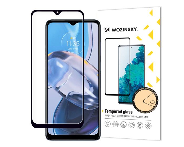 Wozinsky Full Glue Full Face Case Friendly Black Αντιχαρακτικό Γυαλί 9H Tempered Glass (Motorola Moto E22 / E22)