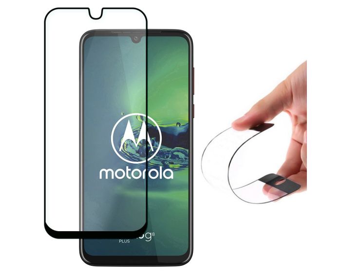 Wozinsky Nano Flexi Full Face Black Αντιχαρακτικό 9H Hybrid Screen Protector (Motorola Moto G8 Plus)