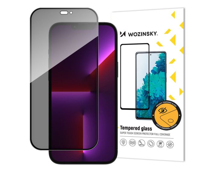 Wozinsky Privacy 3D Full Glue Full Face Αντιχαρακτικό Γυαλί Tempered Glass Black Frame (iPhone 14 Pro Max)