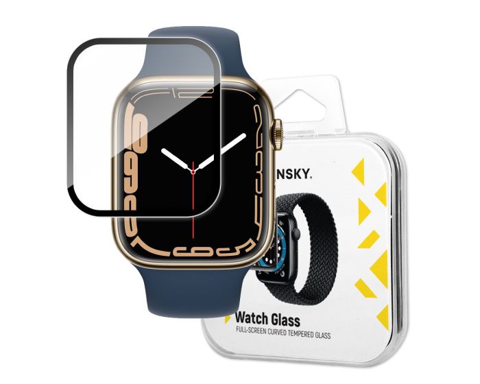 Wozinsky Hybrid 3D Full Face Αντιχαρακτικό Γυαλί 7H Tempered Glass Μαύρο για το Apple Watch 41mm (Series 7/8/9)