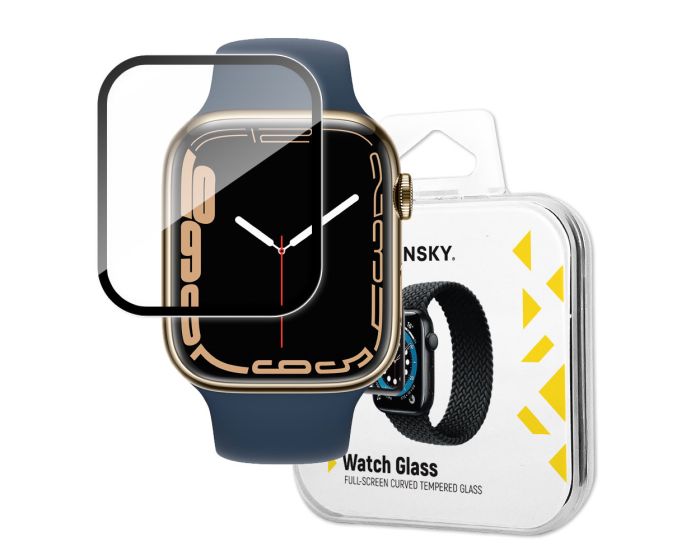 Wozinsky Hybrid 3D Full Face Αντιχαρακτικό Γυαλί 7H Tempered Glass Μαύρο για το Apple Watch 45mm (Series 7/8/9)