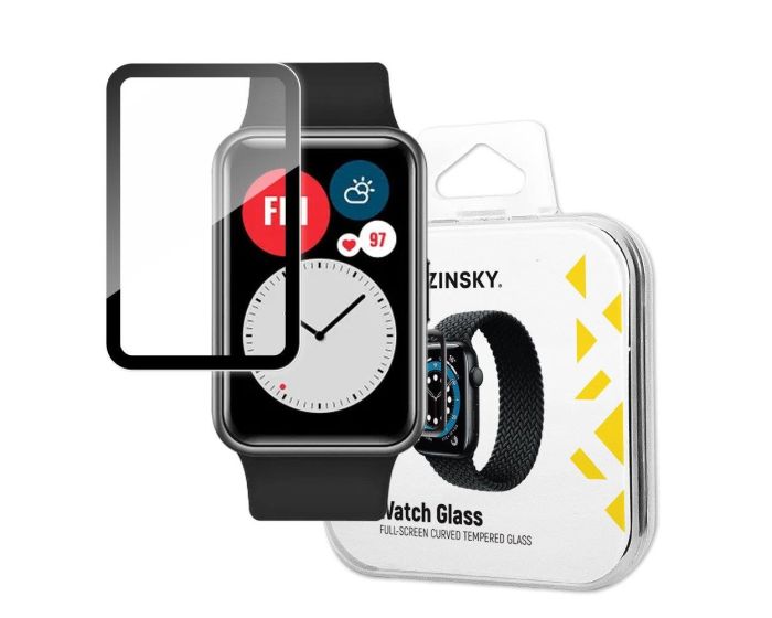 Wozinsky Hybrid 3D Full Face Αντιχαρακτικό Γυαλί 7H Tempered Glass Μαύρο (Huawei Watch Fit)