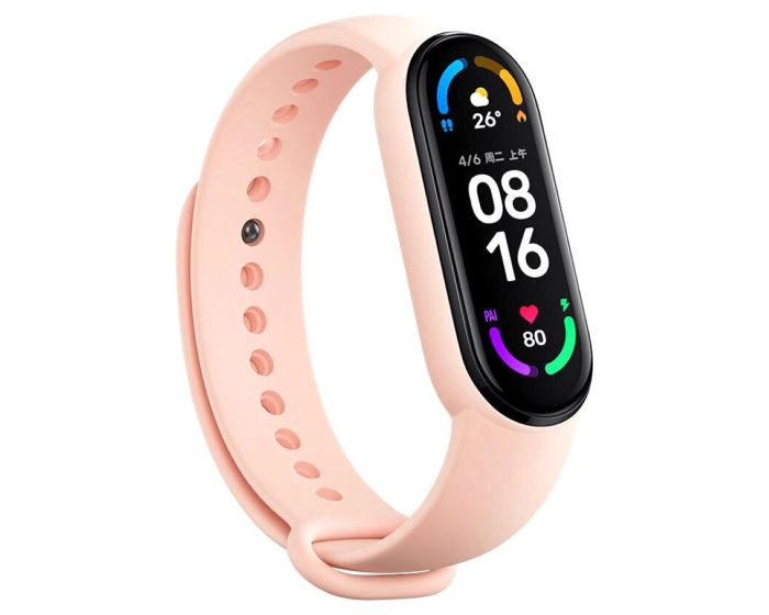 Silicone Wristband Strap Light Pink - Λουράκι Σιλικόνης για Xiaomi Mi Band 5/6/7