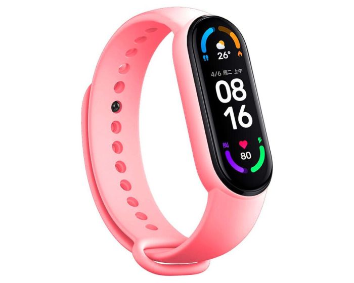 Silicone Wristband Strap Pink - Λουράκι Σιλικόνης για Xiaomi Mi Band 5/6/7