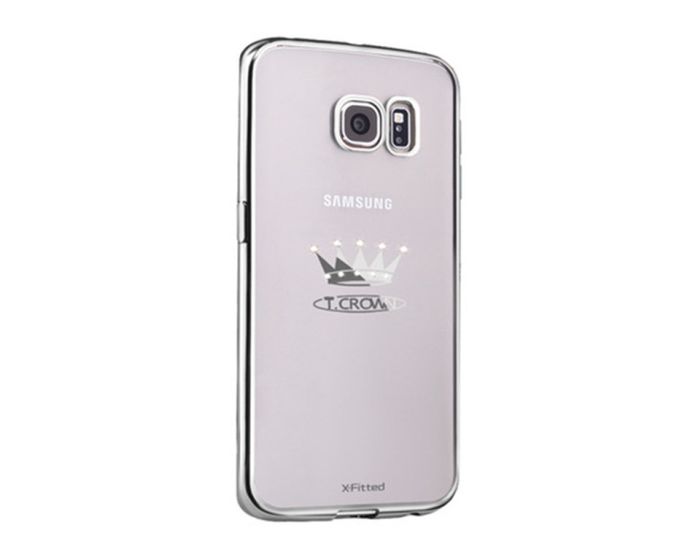 X-Fitted Swarovski Crown TPU Case Θήκη Σιλικόνης με Στρας - Clear / Silver (Samsung Galaxy S7)