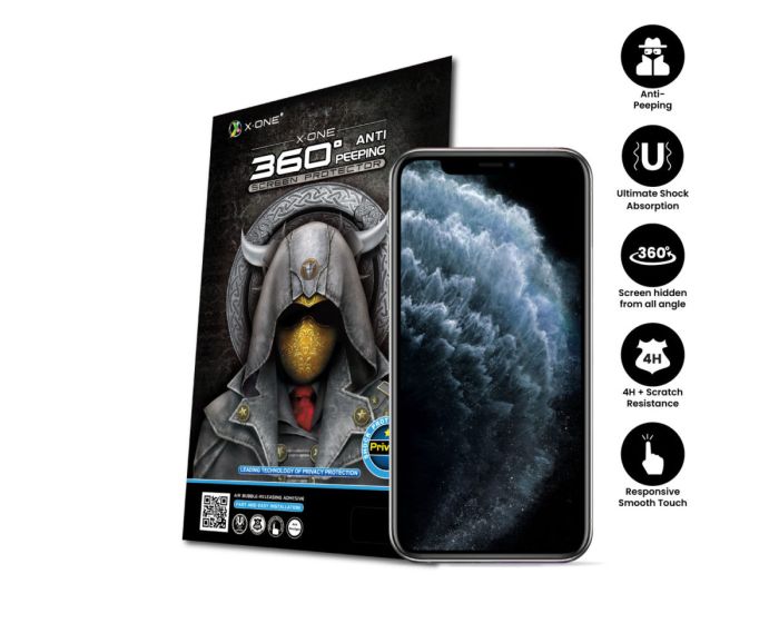 X-One 360 Privacy + Anti Shock Absorption Screen Protector 5H Μεμβράνη Οθόνης (iPhone 11 Pro Max)