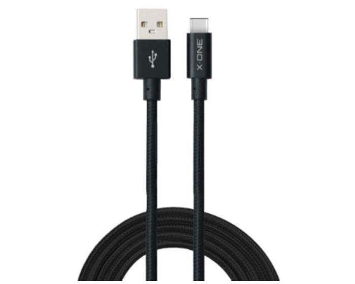 X-ONE Charge & Sync Ultra Cable Tough & Rugged Quick Charge 2.4A - 1,5 μέτρο Black USB to Type-C