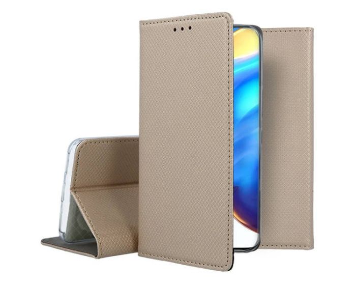 Forcell Smart Book Case με Δυνατότητα Stand Θήκη Πορτοφόλι Gold (Xiaomi Mi 10T 5G / 10T Pro 5G)