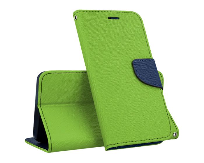 Tel1 Fancy Diary Case Θήκη Πορτοφόλι με δυνατότητα Stand Lime / Navy (Xiaomi Redmi Note 3)
