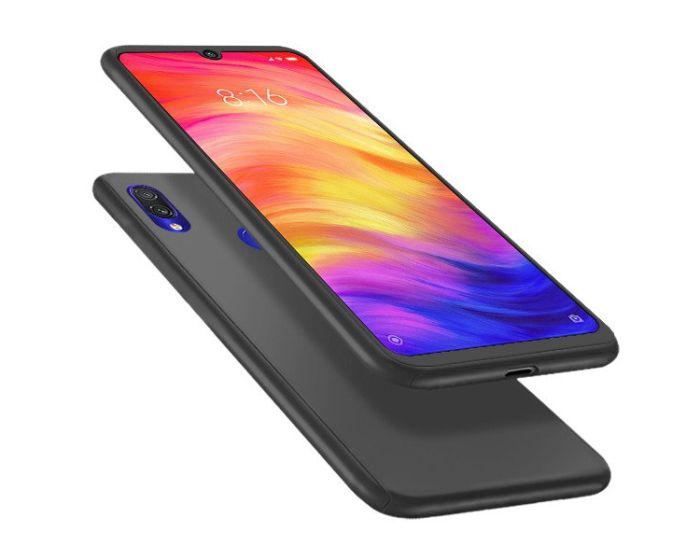 360 Full Cover Case & Tempered Glass - Black (Xiaomi Redmi Note 7 / Note 7 Pro)