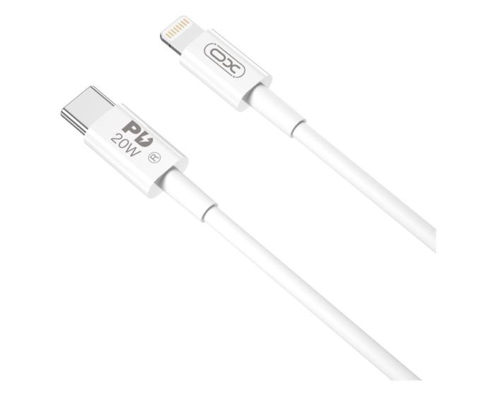 XO NB-Q189A Cable Καλώδιο Φόρτισης PD 20W Lightning σε Type-C 1m - White - MT82605