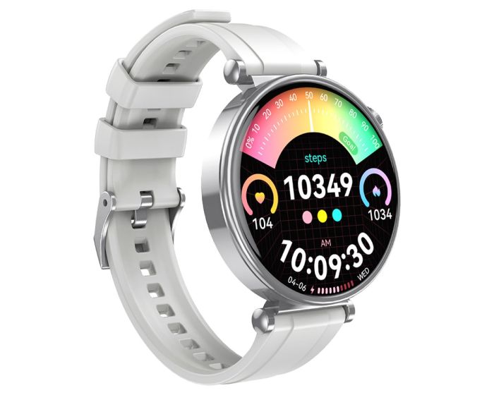 XO GT4 Mini Amoled IP68 Call Answering Sport Smartwatch - Silver - MT83072