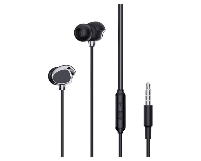 XO EP53 Earphones Stereo 3.5mm Mini Jack Ακουστικά με Ενσωματωμένο Μικρόφωνο - Black