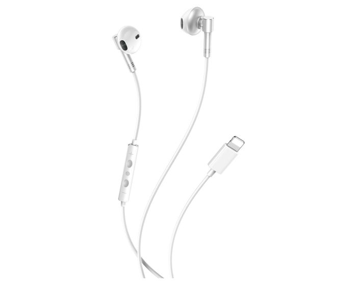 XO EP61 Earphones Lightning Ενσύρματα Ακουστικά με Μικρόφωνο - Silver