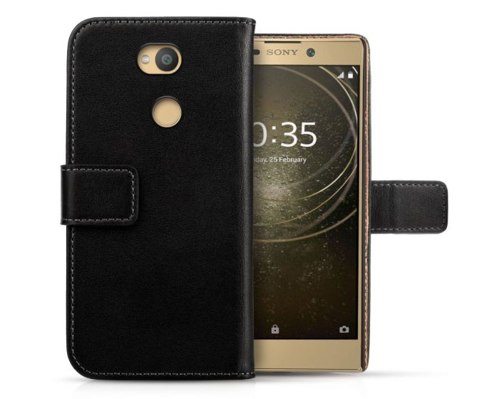 Centopi Δερμάτινη Θήκη Πορτοφόλι Wallet Case Μαύρο (Sony Xperia L2)