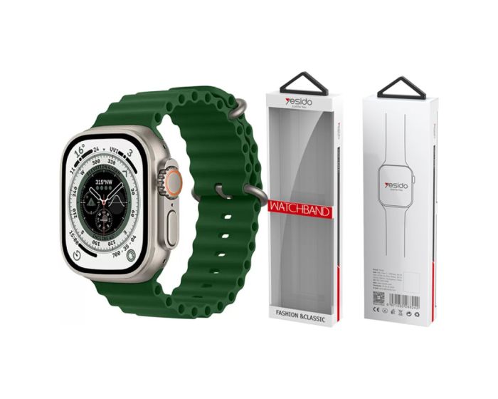 Yesido WB21 Silicone Loop Strap Green - Λουράκι Σιλικόνης Apple Watch 40/41/42mm (4/5/6/7/8/9/10/11/SE) - MT83065