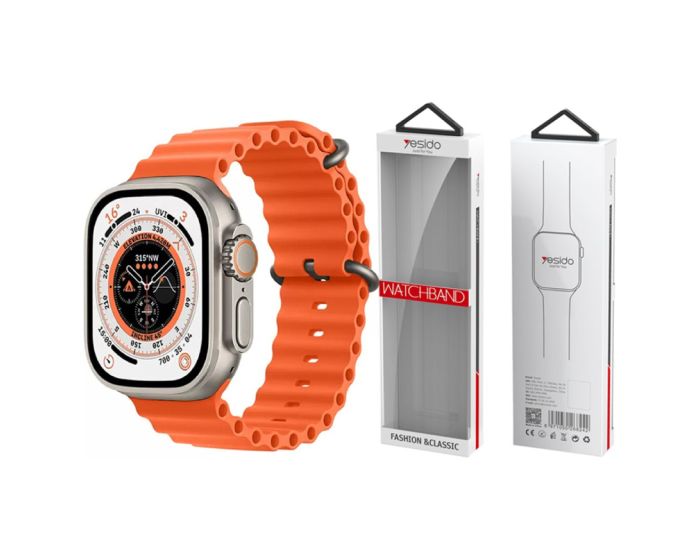 Yesido WB21 Silicone Loop Strap Orange - Λουράκι Σιλικόνης Apple Watch 40/41/42mm (4/5/6/7/8/9/10/11/SE) - MT83066