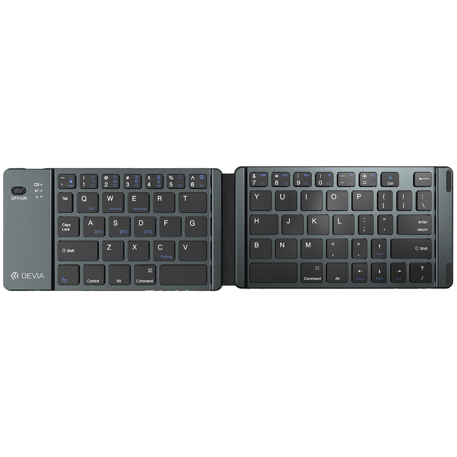 Devia Lingo Foldable Wireless Bluetooth Keyboard Ασύρματο Πληκτρολόγιο για Smartphone / Tablet - Grey