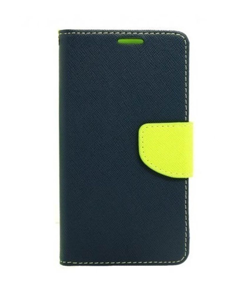 Tel1 Fancy Diary Case Θήκη Πορτοφόλι με δυνατότητα Stand Navy / Lime (Lenovo Vibe X3)