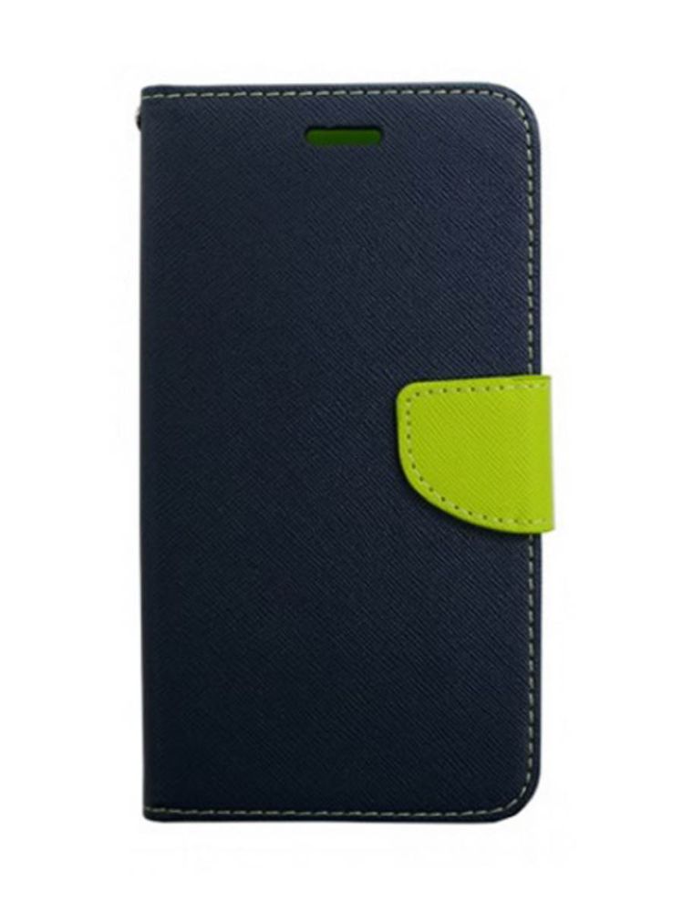 Tel1 Fancy Diary Θήκη Πορτοφόλι με δυνατότητα Stand Navy / Lime (Huawei Honor 7i / Huawei Shot X)