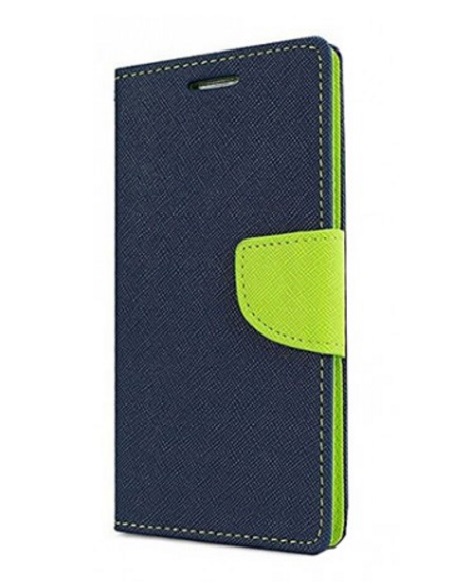 Tel1 Fancy Diary Case Θήκη Πορτοφόλι με δυνατότητα Stand - Navy / Lime (Huawei Mate 10)